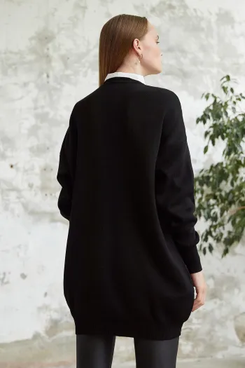 Sera Chain Detail Knit Sweater - Black