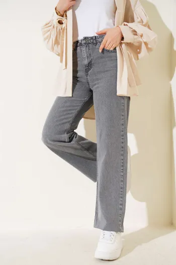 Casual Grey Ripped Denim Pants