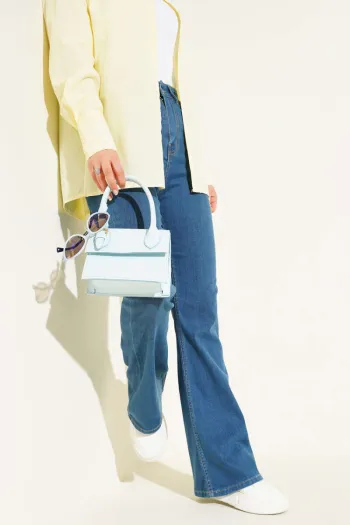 Stitched Flared Denim Jeans - Blue