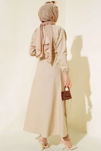 Belted Dress in Beige