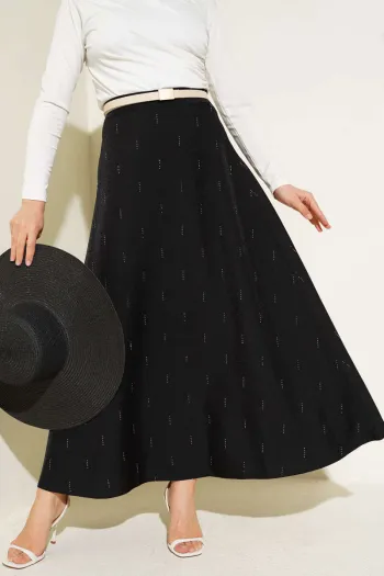 Black Sequined Skirt
