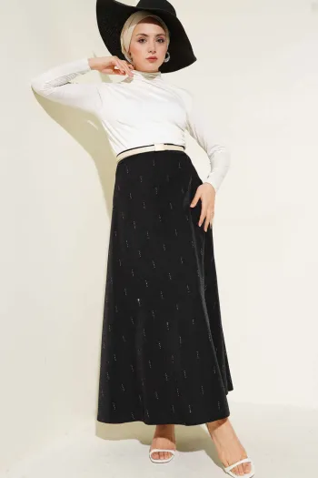 Black Sequined Skirt