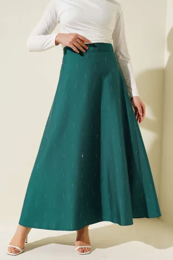 Green Sequence Stone Skirt