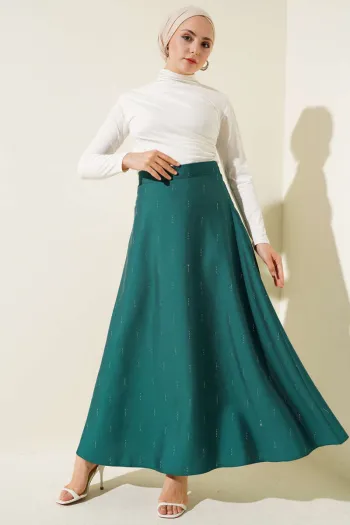 Green Sequence Stone Skirt