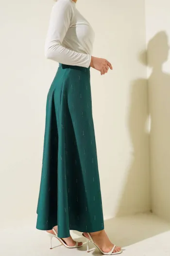 Green Sequence Stone Skirt
