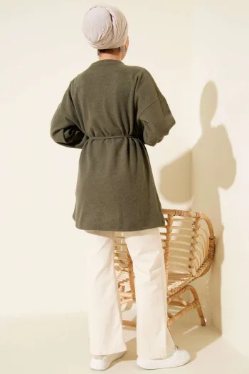 تونيك بحلقات للإرباط برقبة دراجات بلون الكاكي