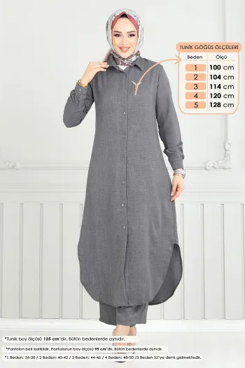 Button-Front Suit Anthracite