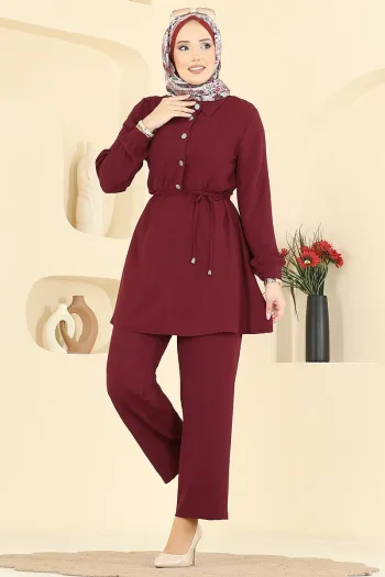 مجموعة أيروبين بوردو مع تفاصيل حزام