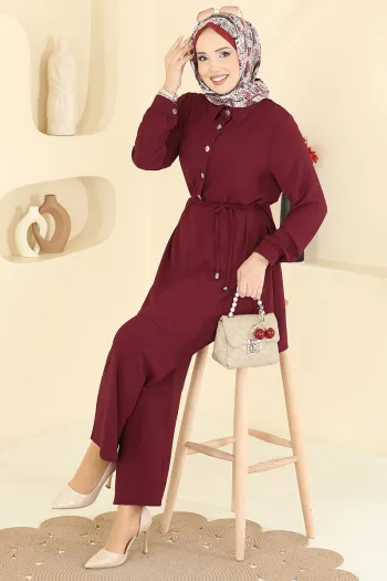 مجموعة أيروبين بوردو مع تفاصيل حزام