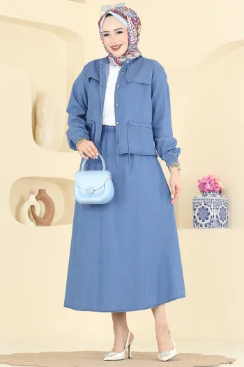 طقم جينز مفصل