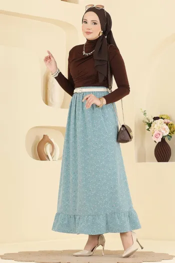 Floral Pattern Jesika Skirt - Mint