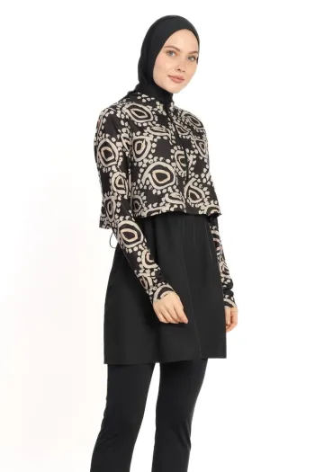 6199A Covered Black Hijab Swimsuit 