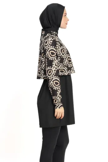  6199A Covered Black Hijab Swimsuit 