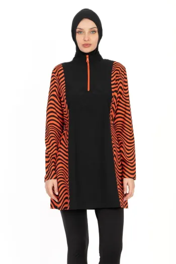  Closed 4-Piece Black Hijab Swimsuit 6065A 