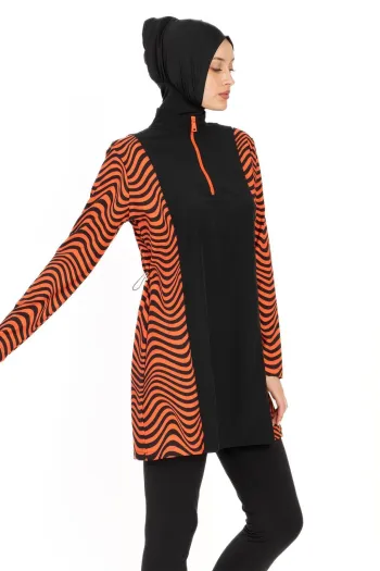  Closed 4-Piece Black Hijab Swimsuit 6065A 