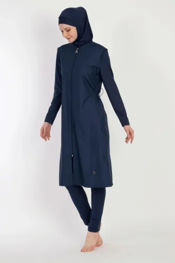  6045A-B Dark Navy Blue Hijab Swimsuit 