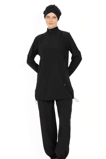  Closed 4-Piece Black Hijab Swimsuit 6057A 
