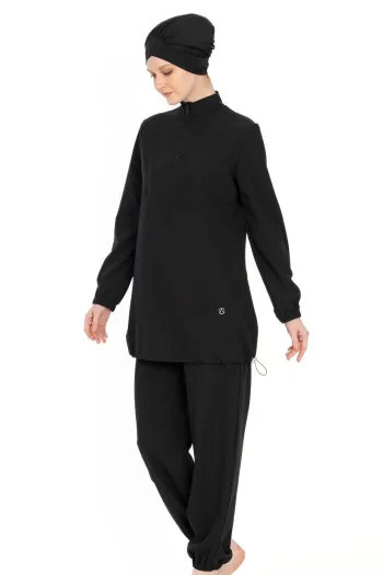  Closed 4-Piece Black Hijab Swimsuit 6057A 