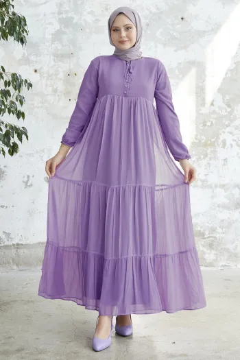 Lavender Chiffon Dress with Ties
