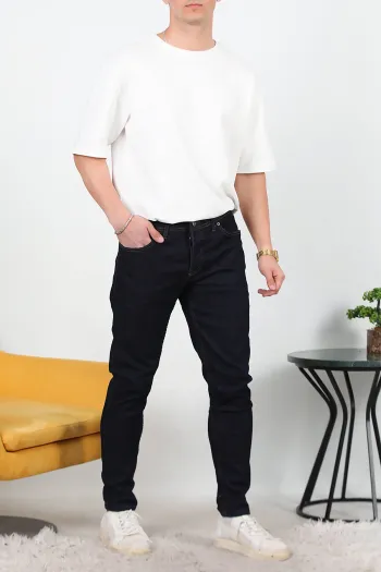 Men's Slim Fit Skinny Leg Jeans Dark Navy Blue
