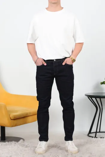 Men's Slim Fit Skinny Leg Jeans Dark Navy Blue