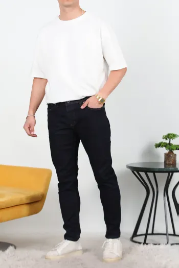 Men's Slim Fit Skinny Leg Jeans Dark Navy Blue
