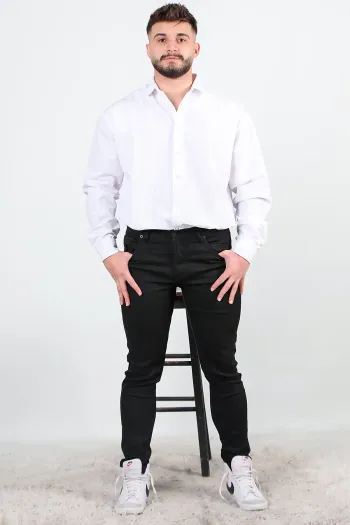 Men's Lycra Straight Leg Trousers Black
