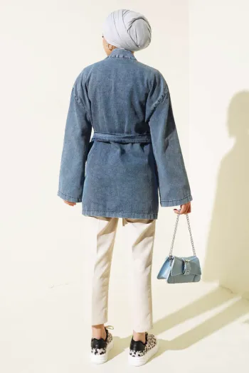 Pocket Belted Denim Jacket Jeans