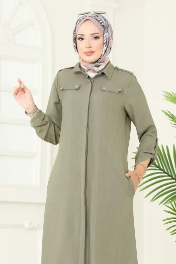 Accessory Buttoned Sofia Suit Khaki