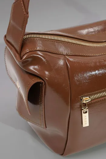 Shoulder Bag with Pocket Detail, Tan