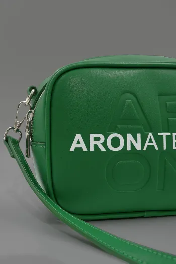 Green Women&#39;s Bag with Text Print