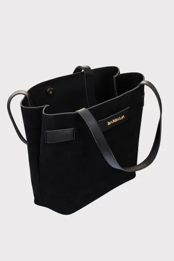 Large Women&#39;s Bag with Emblem, Black