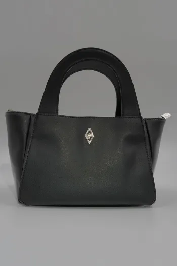 Emblem Hand and Shoulder Bag Black