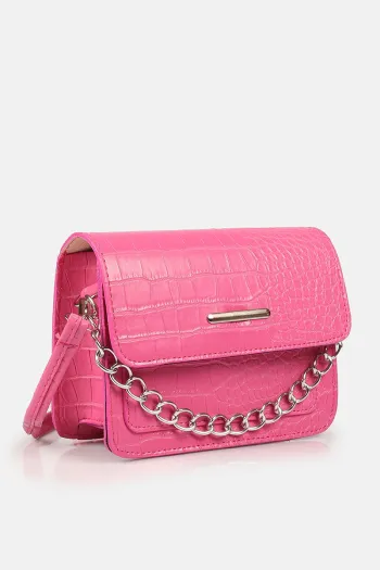 Chain Detail Women&#39;s Bag Fuchsia