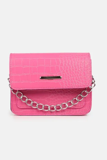 Chain Detail Women&#39;s Bag Fuchsia