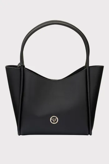 Wallet Detail Shoulder and Handbag Black