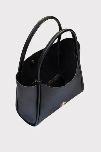 Wallet Detail Shoulder and Handbag Black