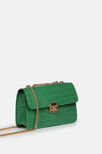 Crocodile Shoulder Bag Green