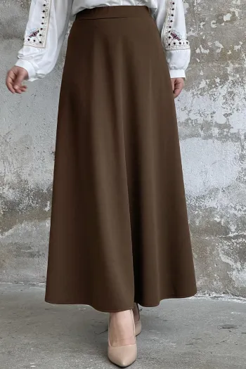 Bitter Brown Double Knit Fabric Skirts