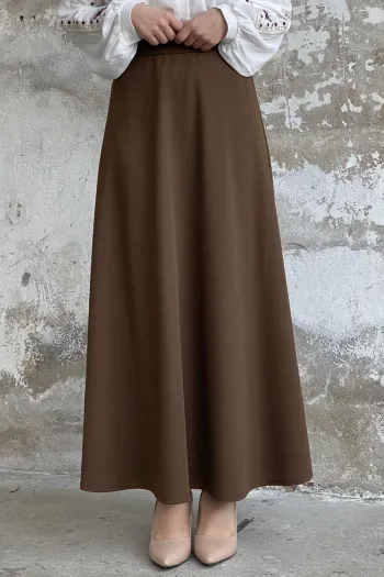 Bitter Brown Double Knit Fabric Skirts