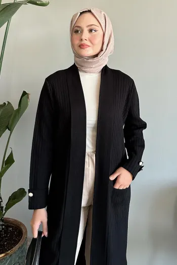 Black Cardigan with Buttons