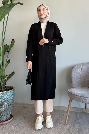 Black Cardigan with Buttons