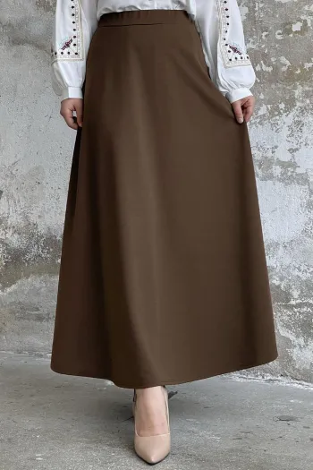 Bitter Brown Double Knit Fabric Skirts