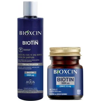 Bioxcin Biotin Tablet 5000 mg 60 Tablets + Bioxcin Biotin Shampoo 300 ml