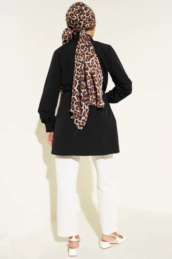Black Tunic with Front Tie and Belt