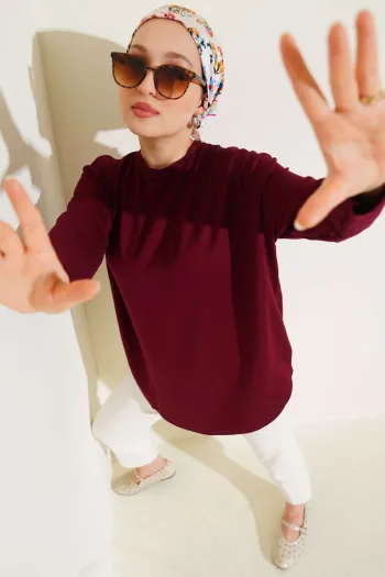 Basic Seamless Tunic Maroon