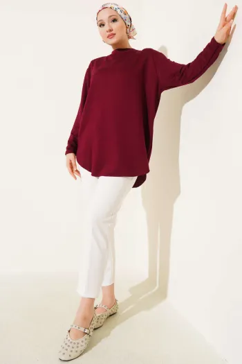 Basic Seamless Tunic Maroon